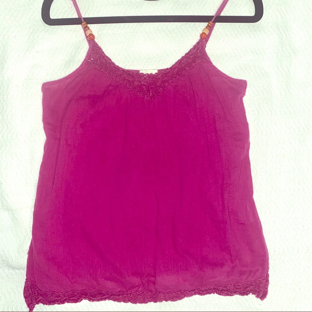 Crochet beaded strap tank top